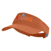 Halloween Bite Me Embroidered Pro Style Cotton Twill Washed Visor - Orange OSFM