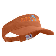 Halloween Bite Me Embroidered Pro Style Cotton Twill Washed Visor - Orange OSFM