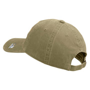 U.S. Army 155th Armored Brigade Combat Team Embroidered Washed Solid Pigment Dyed Cotton Twill Brass Buckle Cap - Khaki OSFM