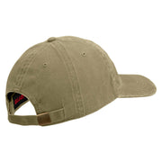 U.S. Army 155th Armored Brigade Combat Team Embroidered Washed Solid Pigment Dyed Cotton Twill Brass Buckle Cap - Khaki OSFM