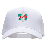 Aloha Surf Board Embroidered Solid Cotton Prostyle Twill Mesh Cap