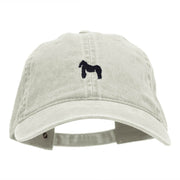 Mt Fuji Embroidered Washed Cotton Brass Buckle Cap