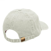 Mt Fuji Embroidered Washed Cotton Brass Buckle Cap