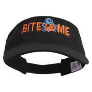 Halloween Bite Me Embroidered Pro Style Cotton Twill Washed Visor - Black OSFM