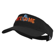 Halloween Bite Me Embroidered Pro Style Cotton Twill Washed Visor - Black OSFM