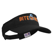 Halloween Bite Me Embroidered Pro Style Cotton Twill Washed Visor - Black OSFM