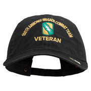 U.S. Army 155th Armored Brigade Combat Team Embroidered Washed Solid Pigment Dyed Cotton Twill Brass Buckle Cap - Black OSFM