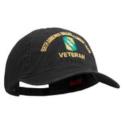 U.S. Army 155th Armored Brigade Combat Team Embroidered Washed Solid Pigment Dyed Cotton Twill Brass Buckle Cap - Black OSFM