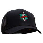 Aloha Surf Board Embroidered Solid Cotton Prostyle Twill Mesh Cap