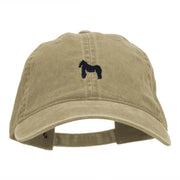 Mt Fuji Embroidered Washed Cotton Brass Buckle Cap