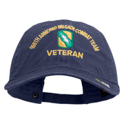 U.S. Army 155th Armored Brigade Combat Team Embroidered Washed Solid Pigment Dyed Cotton Twill Brass Buckle Cap - Navy OSFM