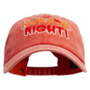 Horror Night Embroidered Unstructured Pigment Dyed Cotton Cap - Orange OSFM