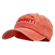 Horror Night Embroidered Unstructured Pigment Dyed Cotton Cap - Orange OSFM