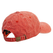 Horror Night Embroidered Unstructured Pigment Dyed Cotton Cap - Orange OSFM