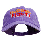 Horror Night Embroidered Unstructured Pigment Dyed Cotton Cap - Purple OSFM