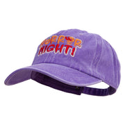 Horror Night Embroidered Unstructured Pigment Dyed Cotton Cap - Purple OSFM