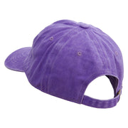 Horror Night Embroidered Unstructured Pigment Dyed Cotton Cap - Purple OSFM