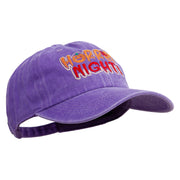 Horror Night Embroidered Unstructured Pigment Dyed Cotton Cap - Purple OSFM