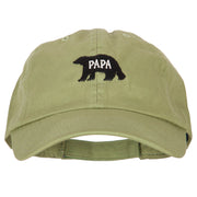 Papa Bear Embroidered Low Profile Cotton Cap