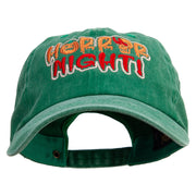 Horror Night Embroidered Unstructured Pigment Dyed Cotton Cap - Kelly-Green OSFM