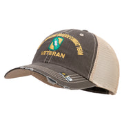 U.S. Army 155th Armored Brigade Combat Team Embroidered Low Profile Special Cotton Mesh Cap - Brown-Khaki OSFM