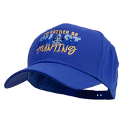 I'd Rather Be Ghost Hunting in Halloween Embroidered Six Panels Pro Style Cap - Royal OSFM