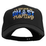 I'd Rather Be Ghost Hunting in Halloween Embroidered Six Panels Pro Style Cap - Black OSFM