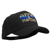 I'd Rather Be Ghost Hunting in Halloween Embroidered Six Panels Pro Style Cap - Black OSFM