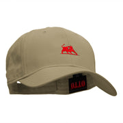 The Crimson Bull Embroidered Low Profile Cap