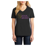 Soul Music CD Graphic Design Ladies V-Neck