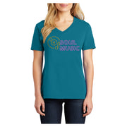 Soul Music CD Graphic Design Ladies V-Neck