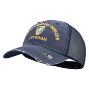 U.S. Army 163rd Armored Brigade Embroidered Low Profile Special Cotton Mesh Cap - Navy OSFM