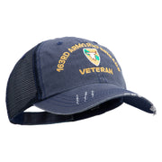 U.S. Army 163rd Armored Brigade Embroidered Low Profile Special Cotton Mesh Cap - Navy OSFM