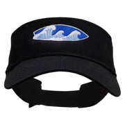 Surfboard Waves Embroidered Cotton Twill Sun Visor