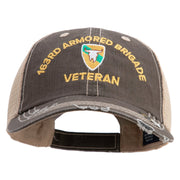 U.S. Army 163rd Armored Brigade Embroidered Low Profile Special Cotton Mesh Cap - Brown-Khaki OSFM