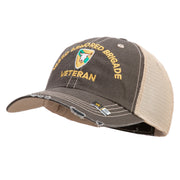 U.S. Army 163rd Armored Brigade Embroidered Low Profile Special Cotton Mesh Cap - Brown-Khaki OSFM