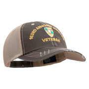U.S. Army 163rd Armored Brigade Embroidered Low Profile Special Cotton Mesh Cap - Brown-Khaki OSFM
