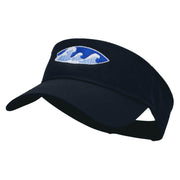 Surfboard Waves Embroidered Cotton Twill Sun Visor