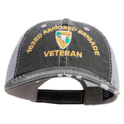 U.S. Army 163rd Armored Brigade Embroidered Low Profile Special Cotton Mesh Cap - Black OSFM