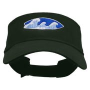 Surfboard Waves Embroidered Cotton Twill Sun Visor