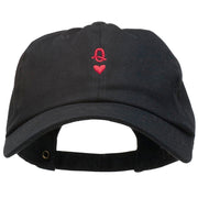 Q Heart Symbol Embroidered Washed Cap