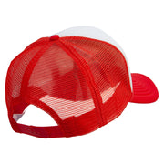 Spooky Embroidered Summer Foam Mesh Trucker Cap - Red-White OSFM