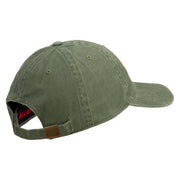 U.S. Army 163rd Armored Brigade Embroidered Washed Solid Pigment Dyed Cotton Twill Brass Buckle Cap - Olive OSFM
