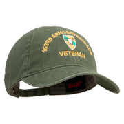 U.S. Army 163rd Armored Brigade Embroidered Washed Solid Pigment Dyed Cotton Twill Brass Buckle Cap - Olive OSFM