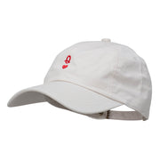 Q Heart Symbol Embroidered Washed Cap