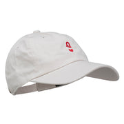 Q Heart Symbol Embroidered Washed Cap