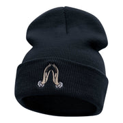 Spiritual Hands Embroidered Long Knitted Beanie