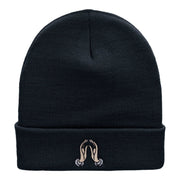 Spiritual Hands Embroidered Long Knitted Beanie