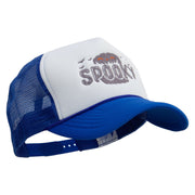 Spooky Embroidered Summer Foam Mesh Trucker Cap - Royal-White OSFM