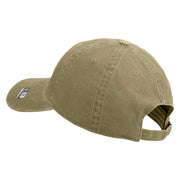 U.S. Army 163rd Armored Brigade Embroidered Washed Solid Pigment Dyed Cotton Twill Brass Buckle Cap - Khaki OSFM
